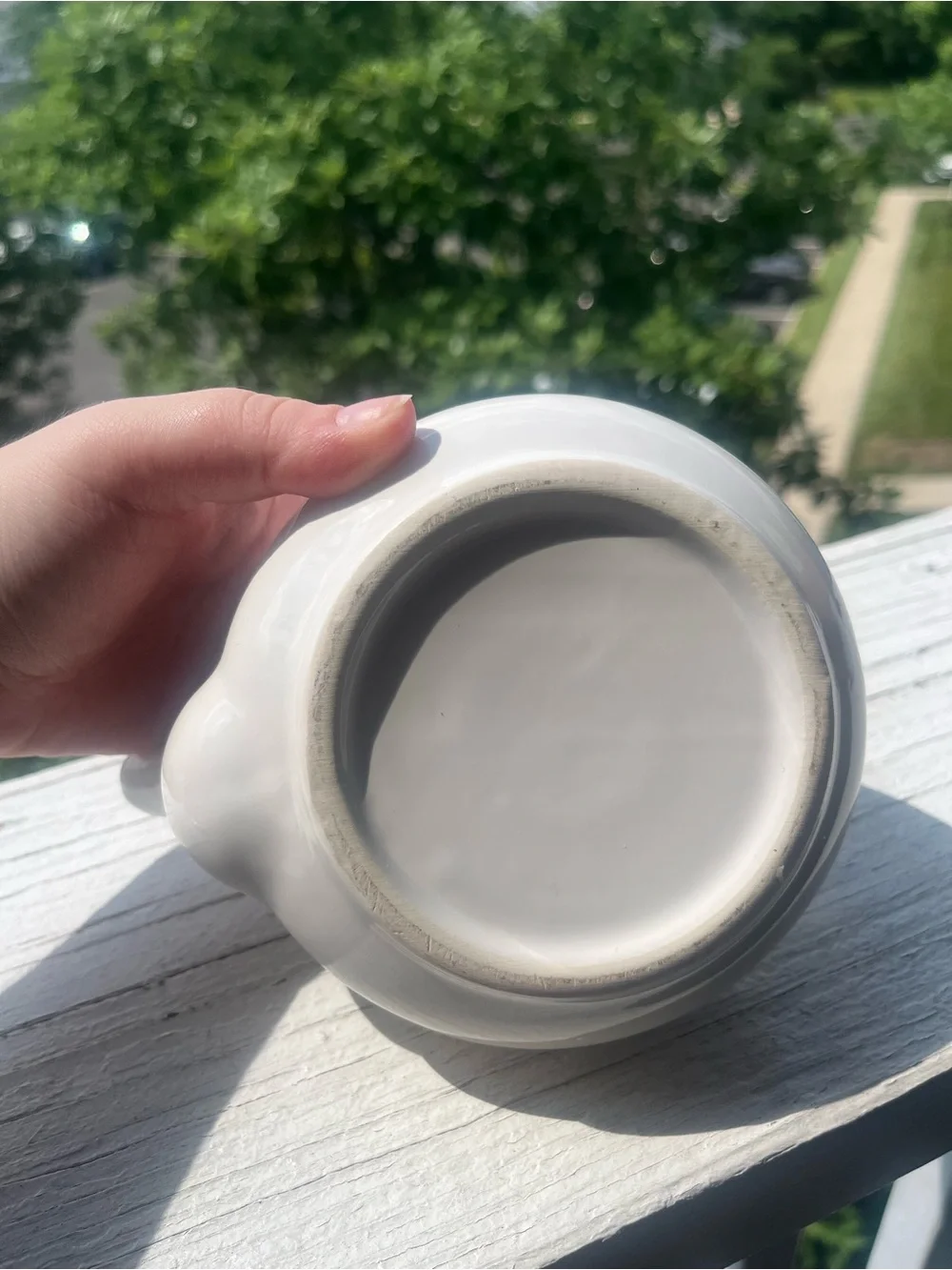 White Ceramic Teapot with Woven Handle - Home Kitchen